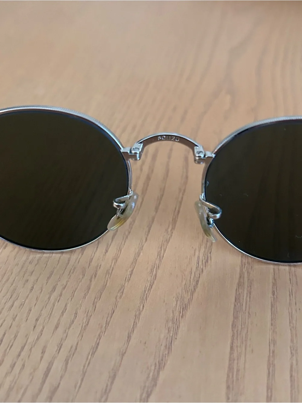 Ray-Ban Round Metal Folding Sunglasses in Silver with Mirrored Lenses